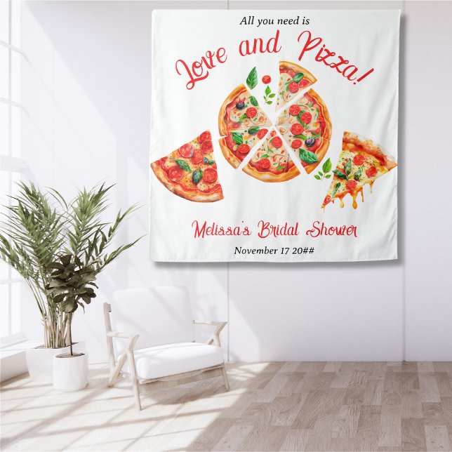 Italienische Liebe & Pizza Party Slice Brautparty Wandteppich (Von Creator hochgeladen)