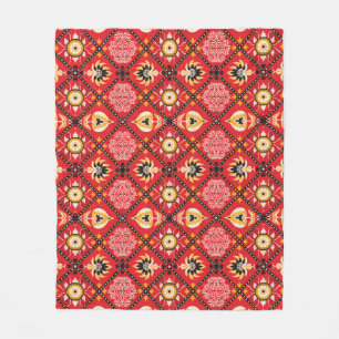 Italienische Majolika: bestickt mit floralen Tile. Fleecedecke
