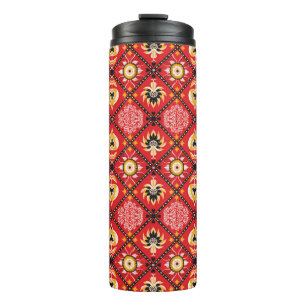 Italienische Majolika: bestickt mit floralen Tile. Thermosbecher