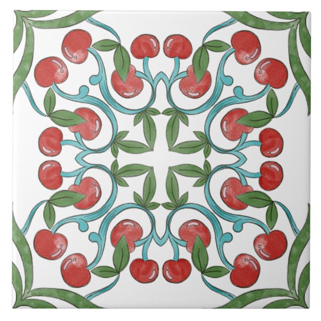 Italienische Majolika-Frucht  Fliese (Vorderseite)