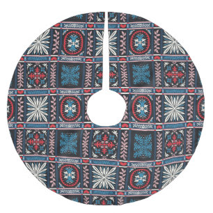 Italienische Majolika, mediterrane florale Sticker Polyester Weihnachtsbaumdecke
