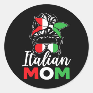 Italienische Mama Europa Land Reisen Italien Mütte Runder Aufkleber
