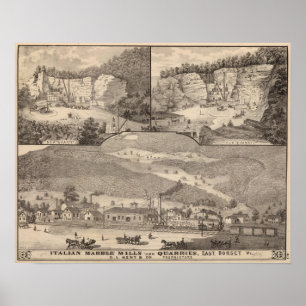 Italienische Marmormühlen und Steinbrüche Poster