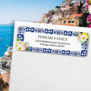 Italienische mediterrane Blumenfliesen Rücksendead