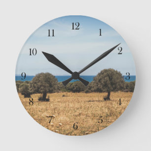 Italienische Meereslandschaft Runde Wanduhr