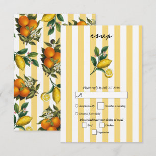 Italienische Mittelmeer-Zitrus-Lemons Hochzeit RSVP Karte