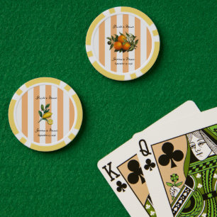 Italienische Mittelmeer-Zitrus-Limonie-Orange-Hoch Pokerchips