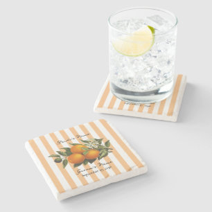 Italienische Mittelmeer-Zitrus-Limonie-Orange-Hoch Steinuntersetzer
