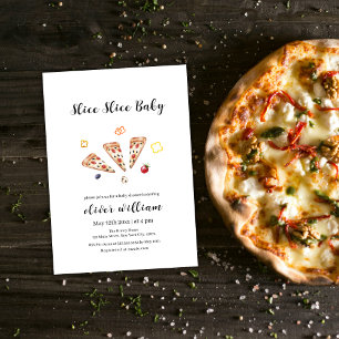 Italienische moderne Slice Slice Baby Pizza Baby D Einladung