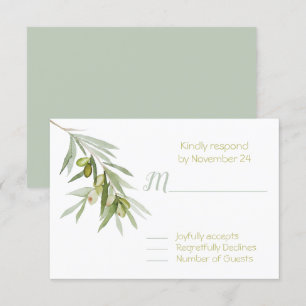 Italienische Olive Branch Wedding RSVP Karte