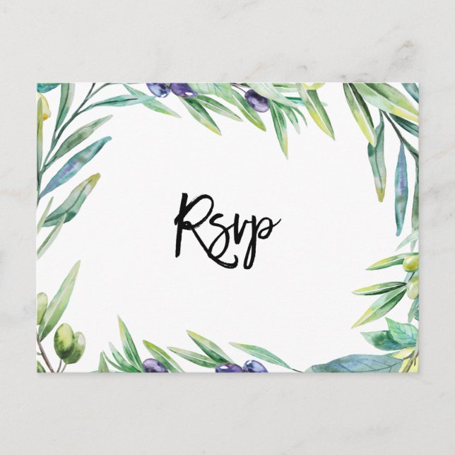 Italienische Oliven und Zitronen Hochzeitskarte Postkarte (Vorderseite)