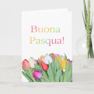 Italienische Osterkarte - Buona Pasqua tulip bouqu Feiertagskarte