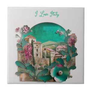 Italienische Papierskulptur Fliese