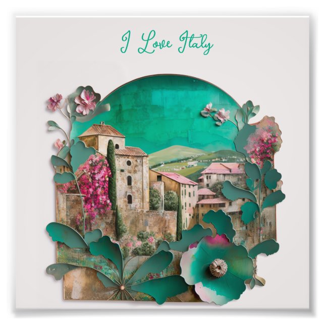 Italienische Papierskulptur Fotodruck (Vorne)