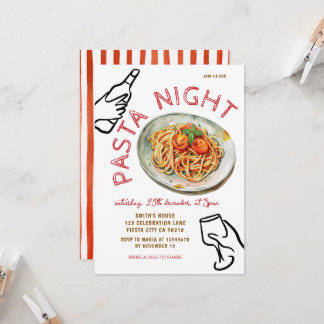 Italienische Pasta-Abend-Dinnerparty Einladung