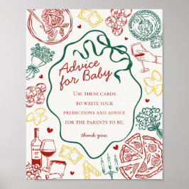 Italienische Pasta-Baby-Shower-Tipps fürs Baby Poster