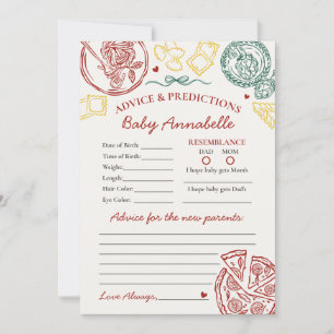 Italienische Pasta-Beratung für Baby Shower Karte