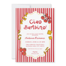 Italienische Pasta Ciao Bambino Babyparty-Einladun