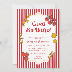 Italienische Pasta Ciao Bambino Babyparty-Einladun Einladung