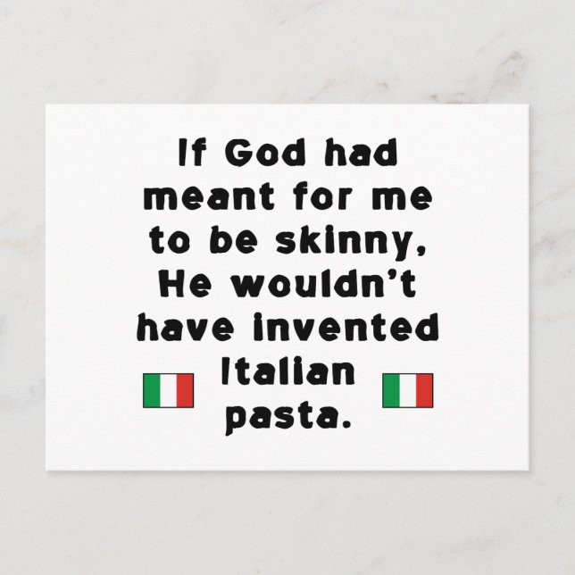 Italienische Pasta Postkarte (Vorderseite)