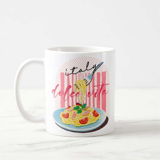 Italienische Pasta Spaghettis Kaffeetasse (Links)