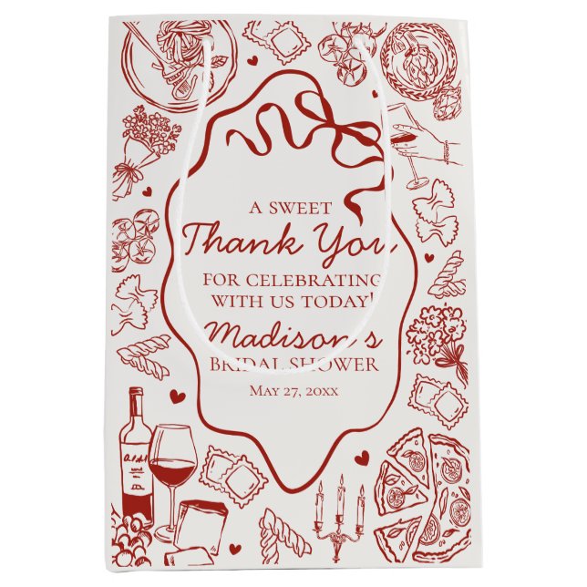 Italienische Pasta That's Amore Geschenk zur Braut Mittlere Geschenktüte (Vorderseite)