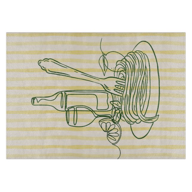 Italienische Pasta & Wine Küche Drucken Schneidebrett (Vorderseite)
