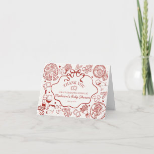 Italienische Pastaparty Dankeskarten Dankeskarte