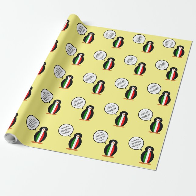 Italienische Pinguinflagge Geschenkpapier (Ungerollt)