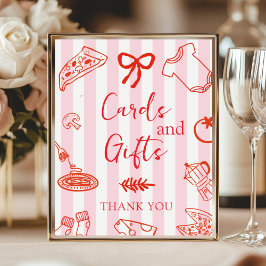 Italienische Pizza Baby Shower Karten und Geschenk Poster