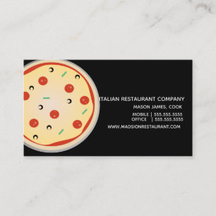 Italienische Pizza Diner Restaurant Business Card Visitenkarte
