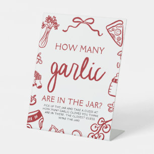 Italienische Pizza Errate wie viele Knoblauch-Baby Sockelschild