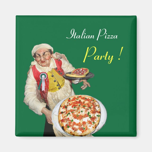 ITALIENISCHE PIZZA, grün Magnet (Vorne)