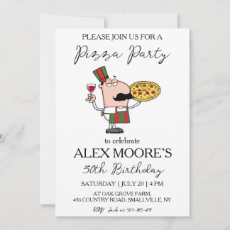 Italienische Pizza-Party Einladungen