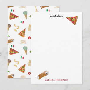 Italienische Pizza Pasta Tiramisu Muster Mitteilungskarte