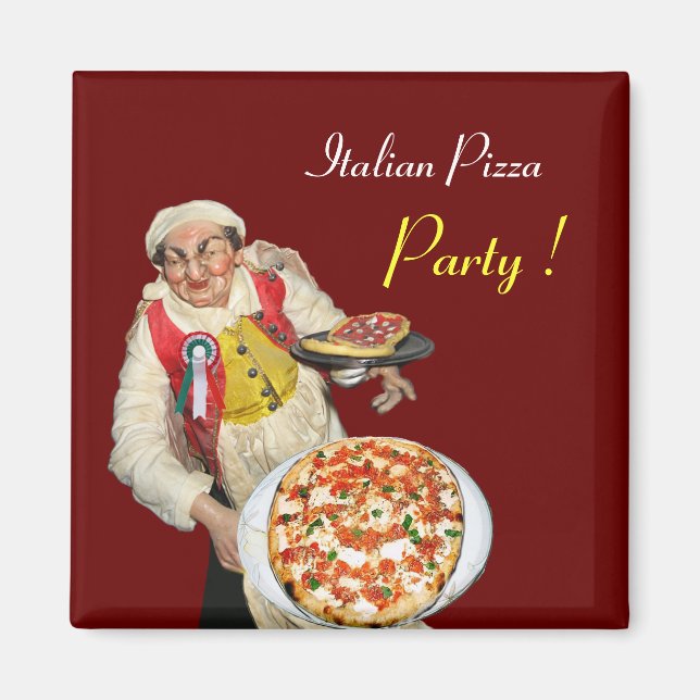 ITALIENISCHE PIZZA, rot Magnet (Vorne)