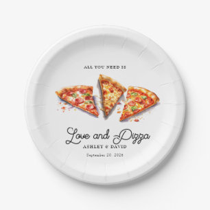 Italienische Pizza Verlobungsfeier Pappteller