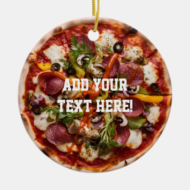 Italienische Pizzeria Pizza Küche Fügen Sie Ihren  Keramik Ornament (Vorne)