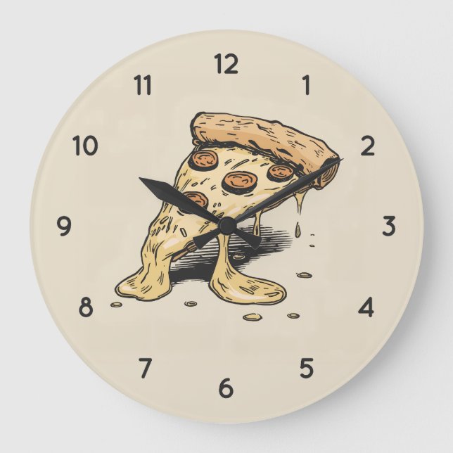 Italienische Pizzeria Pizza Küche oder Restaurant  Große Wanduhr (Vorderseite)