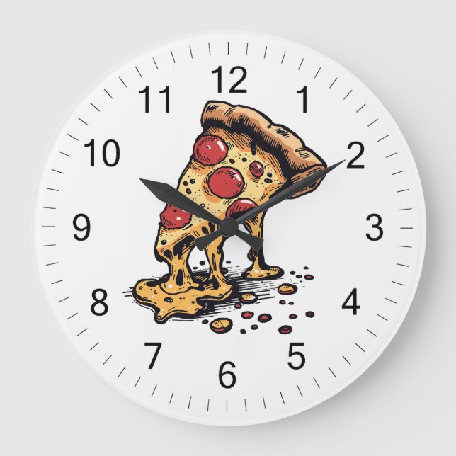 Italienische Pizzeria Pizza Küche oder Restaurant  Große Wanduhr (Vorderseite)