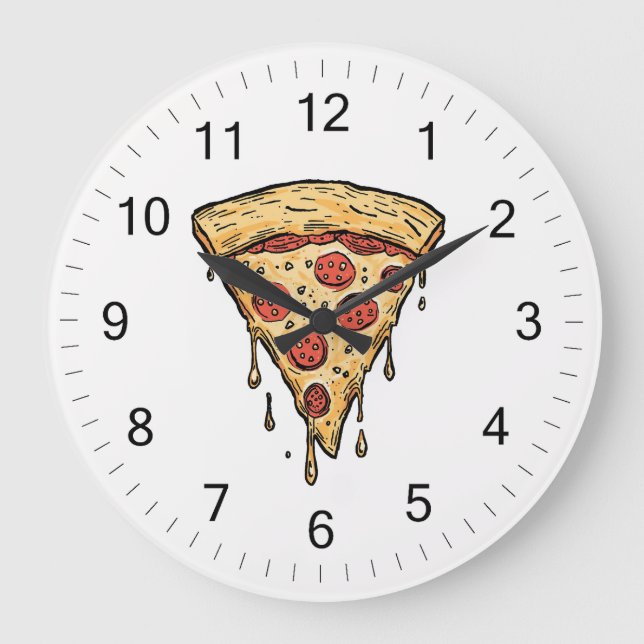 Italienische Pizzeria Pizza Küche oder Restaurant  Große Wanduhr (Vorderseite)