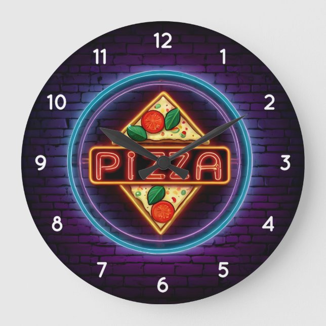 Italienische Pizzeria Pizza Küche oder Restaurant  Große Wanduhr (Vorderseite)