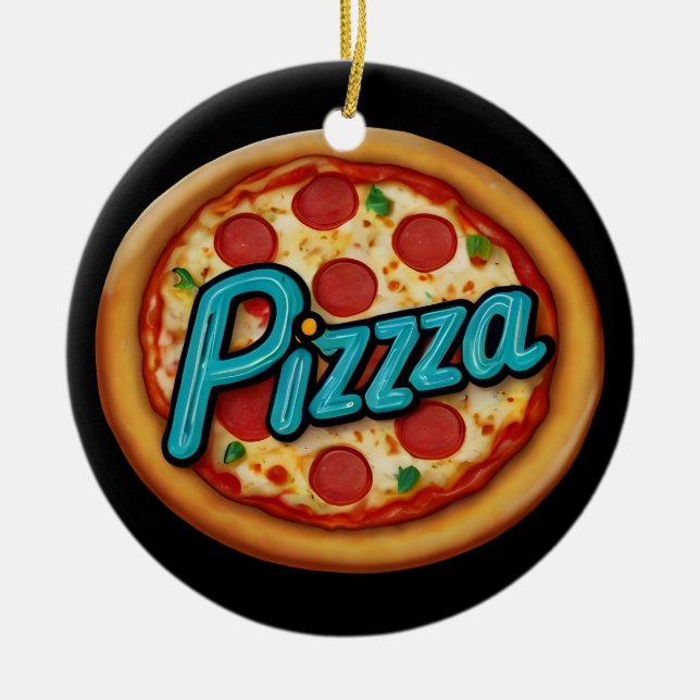 Italienische Pizzeria Pizza Küche oder Restaurant  Keramik Ornament (Vorne)