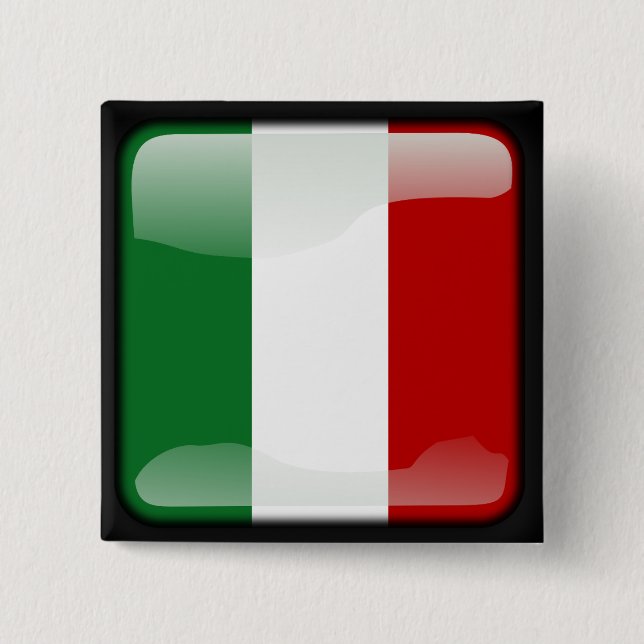 Italienische polierte Flagge Button (Vorderseite)