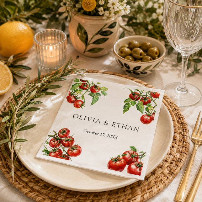 Italienische Pomodoro-Hochzeit  Serviette (Elegant Italian Pomodoro wedding napkins)