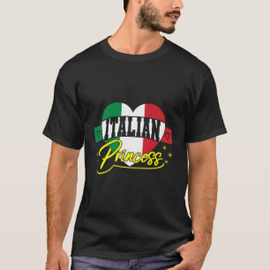 Italienische Prinzessin Italienische Flagge Herz T-Shirt
