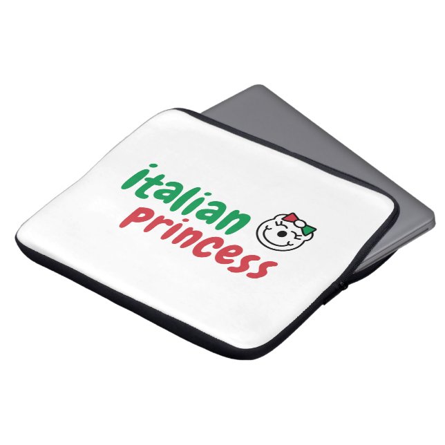Italienische Prinzessin - Niedlicher handGezeichne Laptopschutzhülle (Vorne Oben)