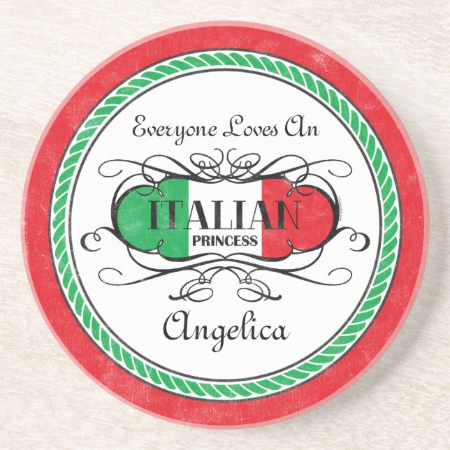Italienische Prinzessin Personalized Coaster Untersetzer (Vorne)