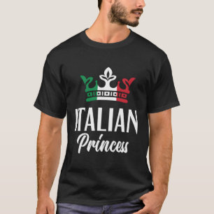 Italienische Prinzessin Stolz Italienische Flagge T-Shirt