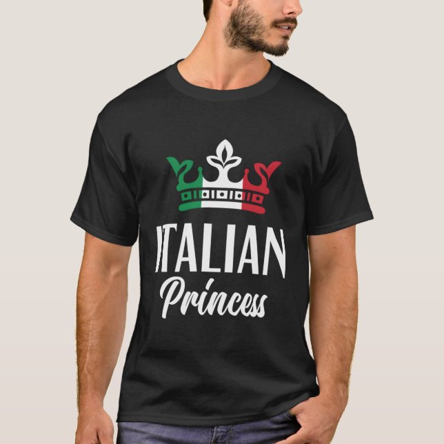 Italienische Prinzessin Stolz Italienische Flagge  T-Shirt (Vorderseite)